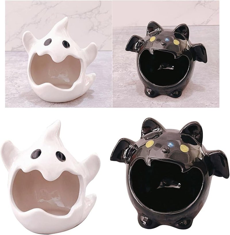 Ceramic Halloween Ghost Ashtray Home Table Decoration Craftsmanship Holder Color A - Image 2
